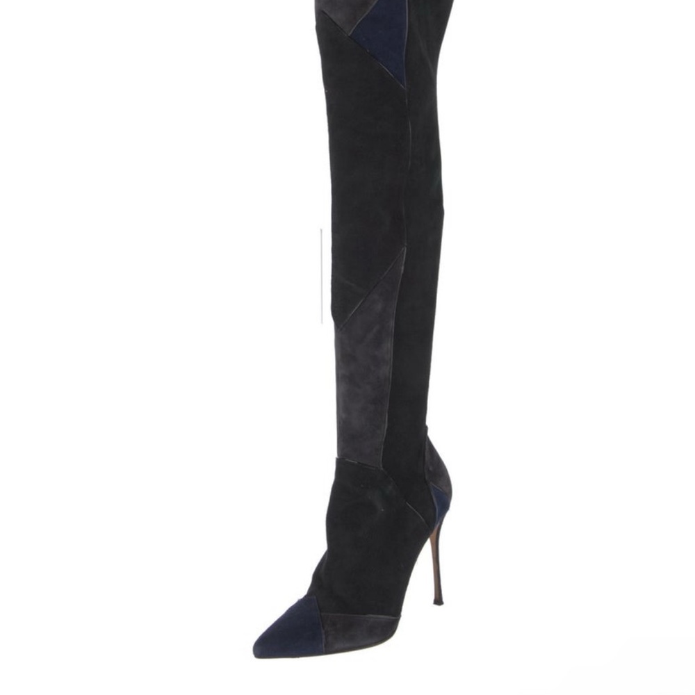 Elegant Black and Blue Women's Boots